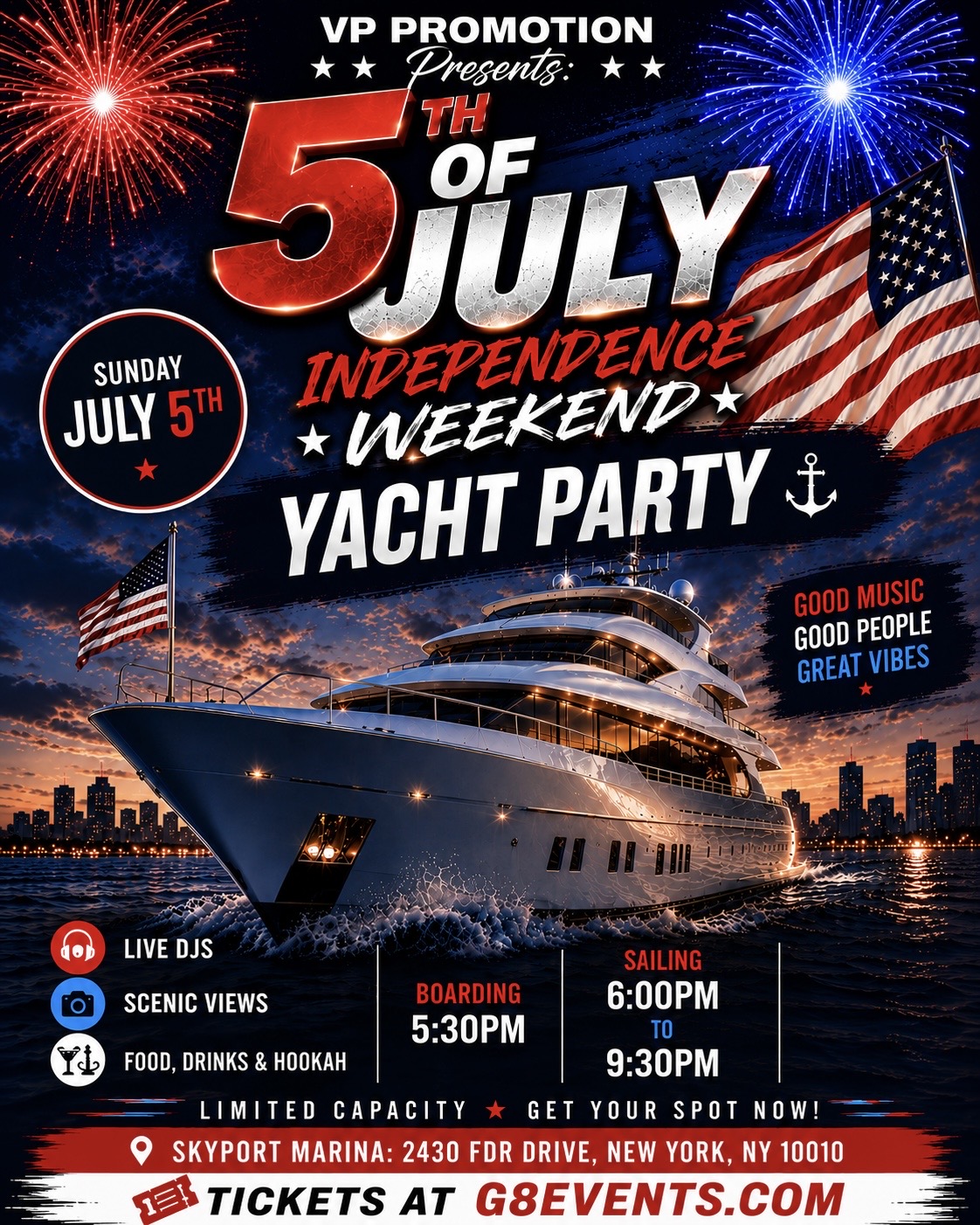 Independence Sunset Yacht Party NYC